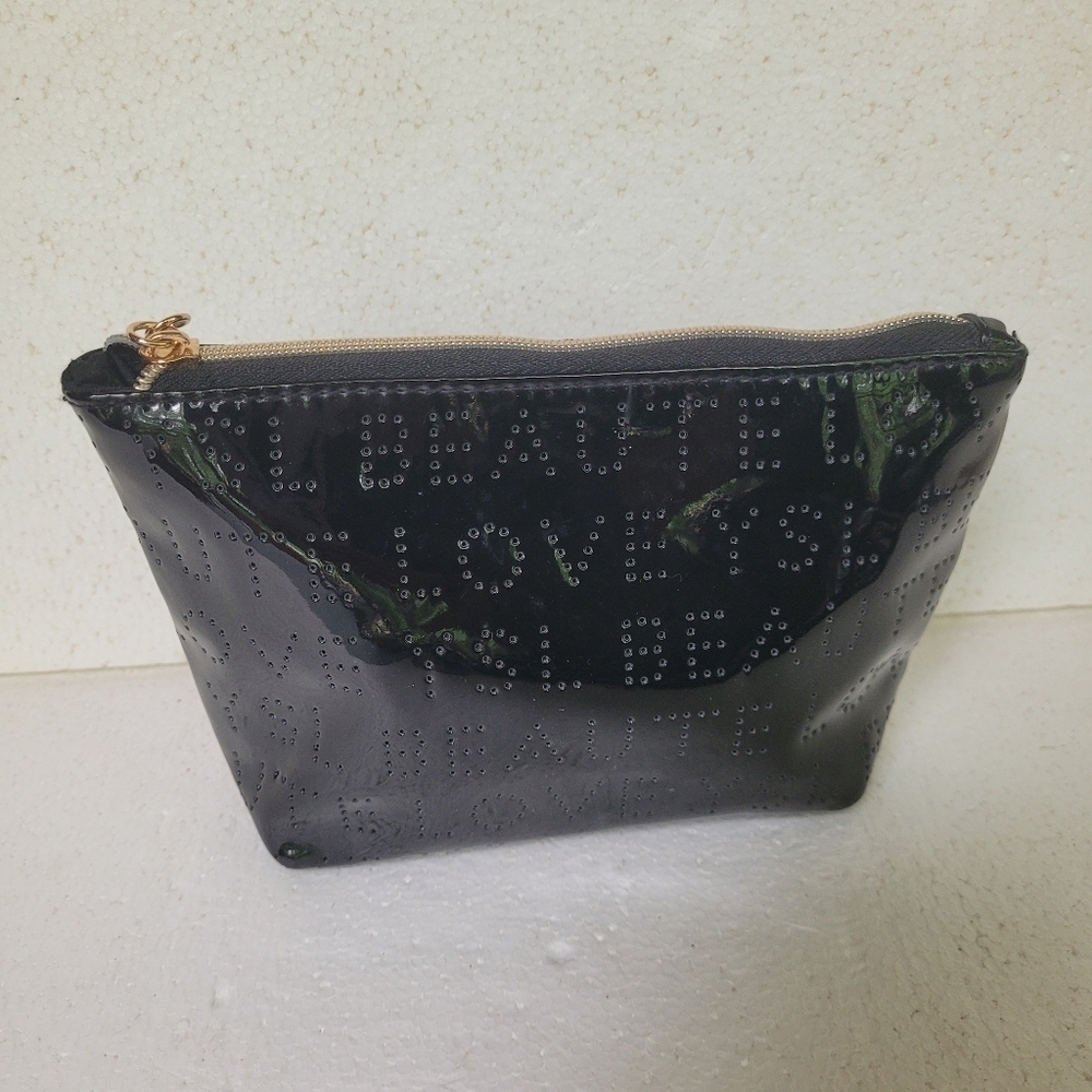 YSL Yves Saint Laurent Beaute Makeup Bag Travel Cosmetics Bag Logo Black Used